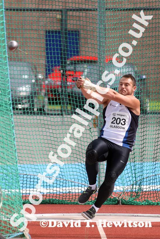 Mark Dry winner of the hammer at the Scottish Championships, Scotstoun  Stadium, Glasgow.